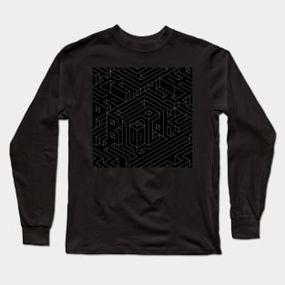 Black and white type typography block geometry Long Sleeve T-Shirt